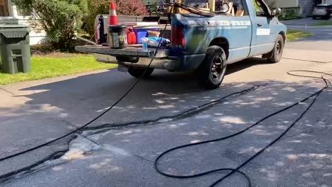 Professional Asphalt Spray Sealing. “Just The Pull Out LOL” Top Coats Pavement Maintenance