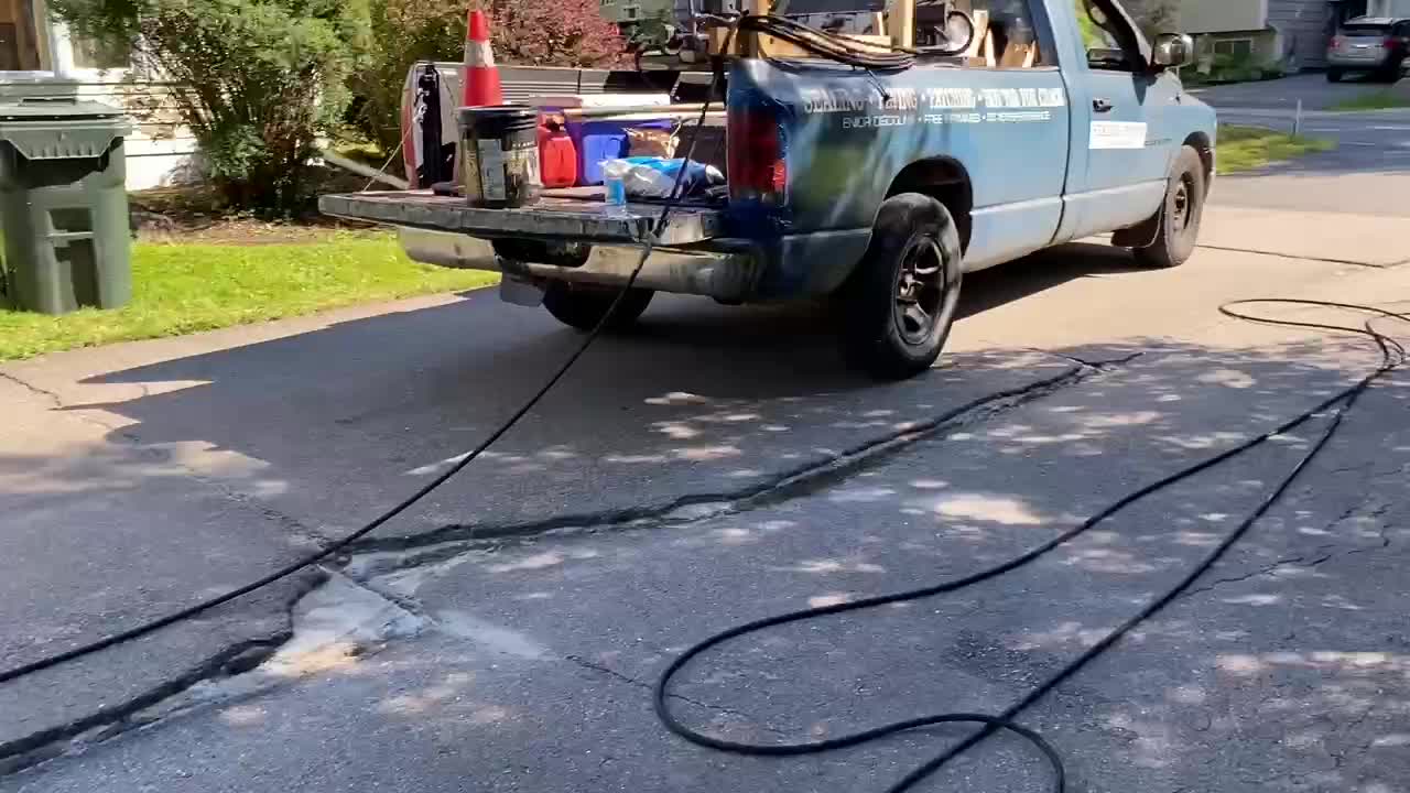 Professional Asphalt Spray Sealing. “Just The Pull Out LOL” Top Coats Pavement Maintenance