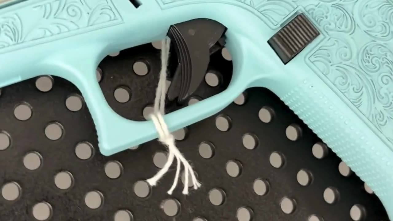 The #Glock43x Tiffany Blue Glock & Roses Custom Engraving #9mm