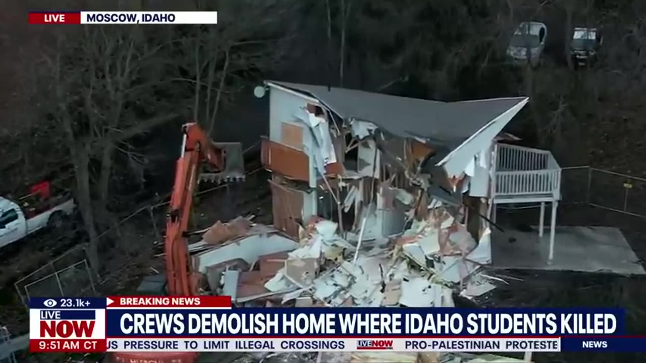 Idaho murder house demolished after 4 college students killed, Bryan Kohberger faces charges