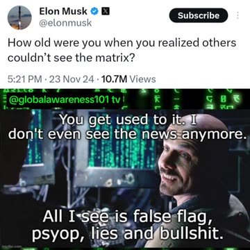 When did you realize others couldn't see the matrix.