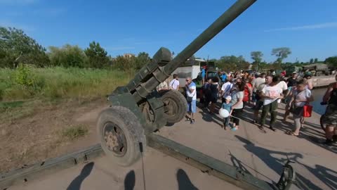 Metallurgist's Day in Mariupol. Exhibition of captured equipment.