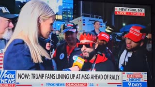 Reporter asks Trump supporters: "What's it like wearing a MAGA hat in NYC?"