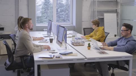 Men And Women Busy Working On Their Computers