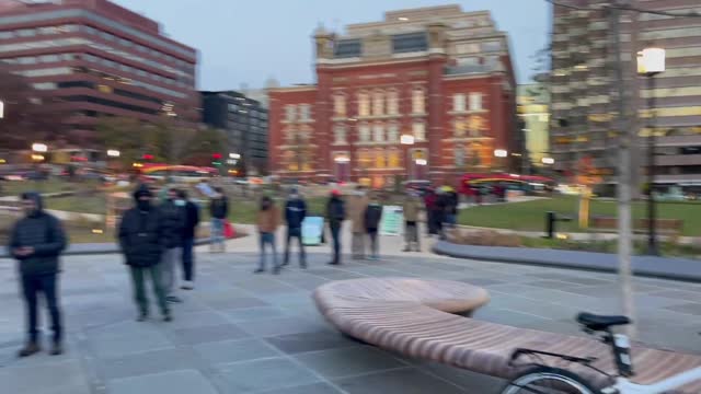 DC people are standing in the frigid cool in order to edit their mRNA