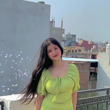 Girl dance on house rooftop