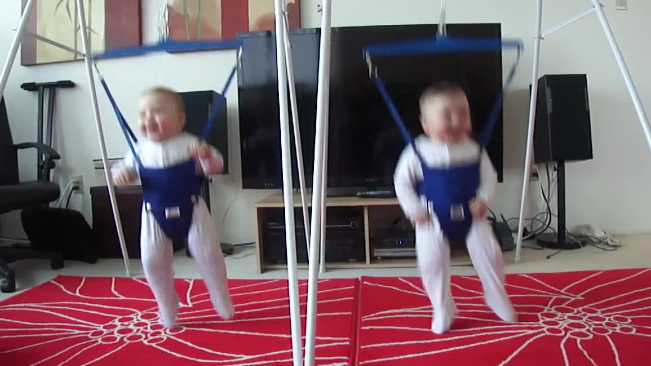 Jumping twins will definitely brighten your day