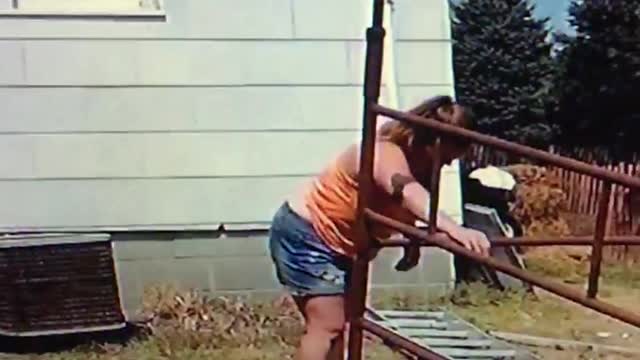 Lady Falls From 2nd Story Due to Ladder Slipping