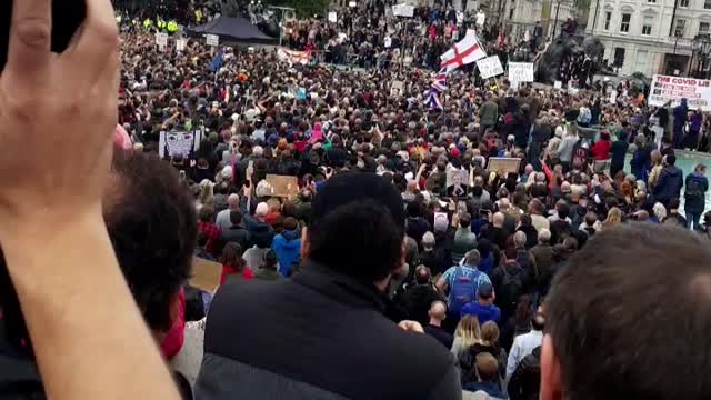 FREEDOM PROTEST DAVID ICKE SPEECH TRAFALGAR SQUARE 29/8/2020