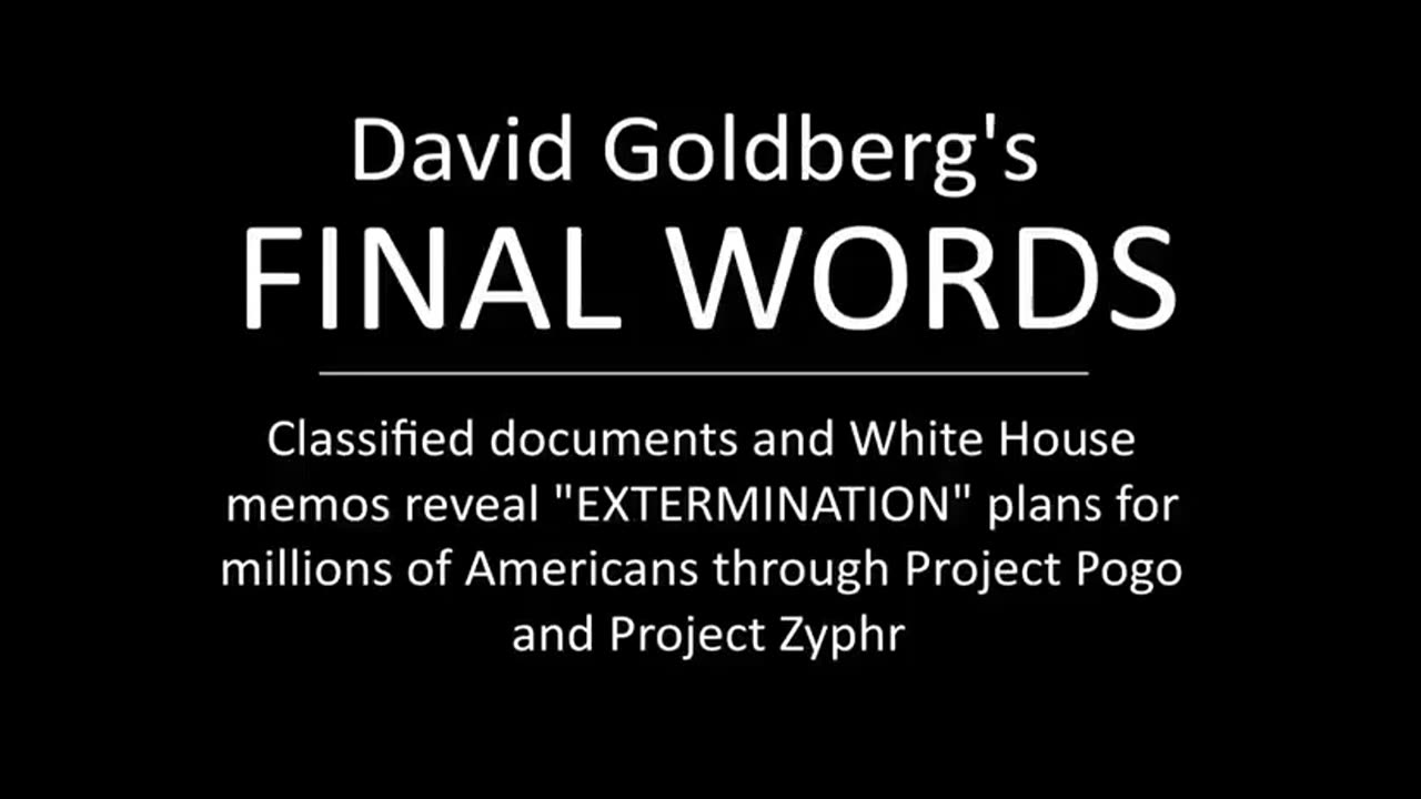 David Goldberg's Final Words