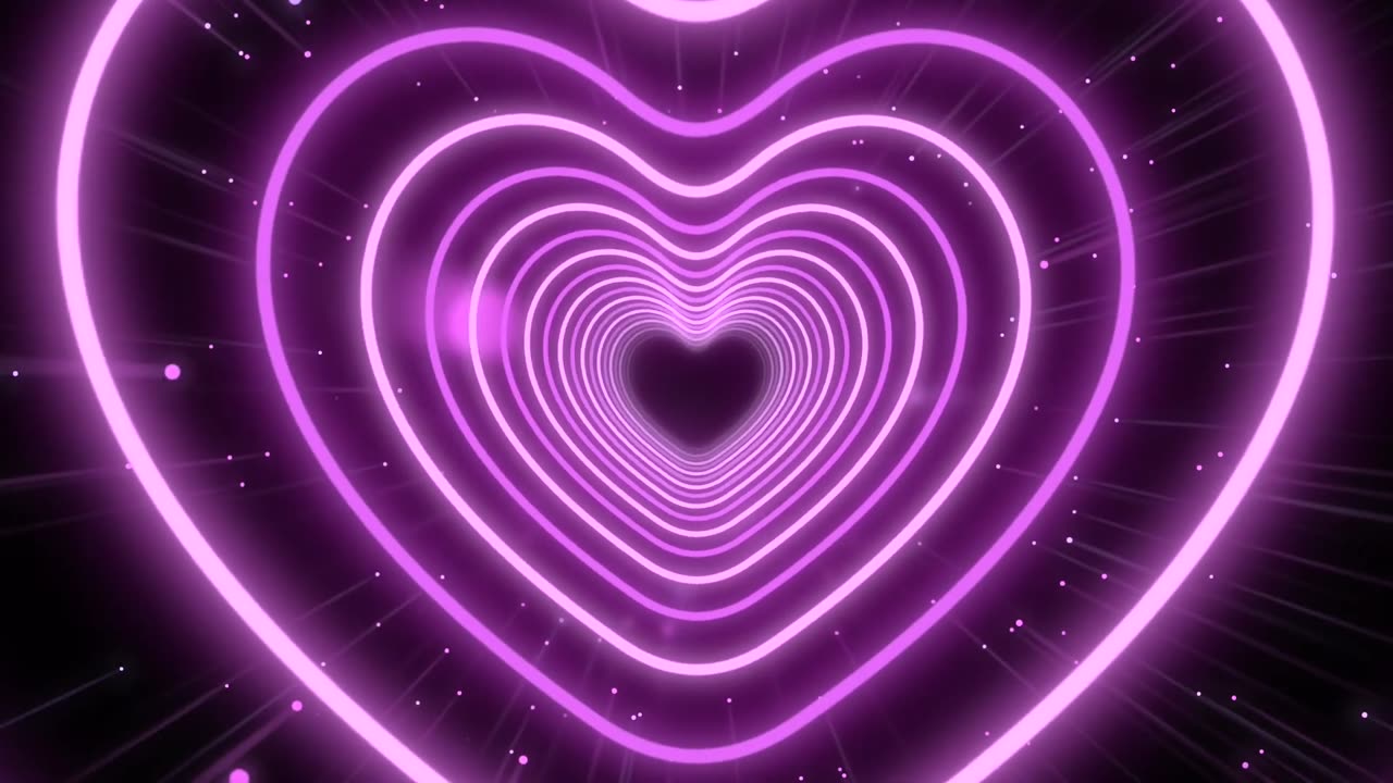 387. Animated Video💜Purple Heart Background Heart Screensaver