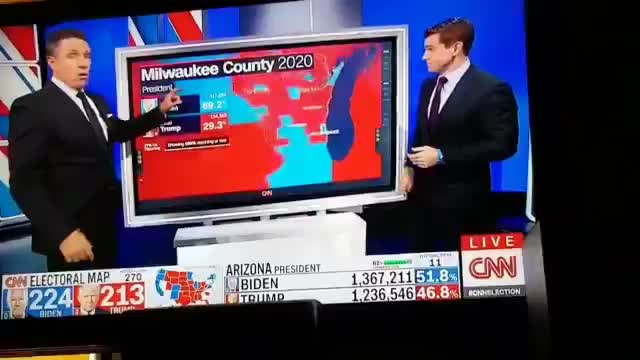 CNN Wisconsin 6 AM vote spike for Biden - US elections 2020 - Trump/Biden