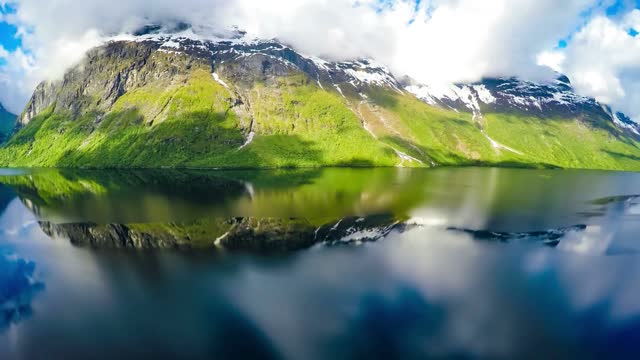 aerial footage from beautiful nature norway