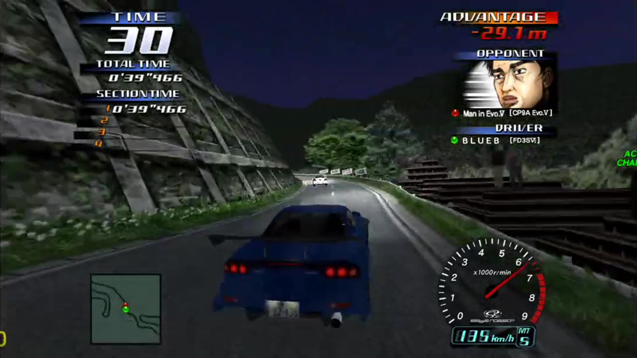 Initial D Arcade Stage 3 - Mazda RX7 Spirit R Legend Of The Street Walkthrough Pt 33(Flycast HD)
