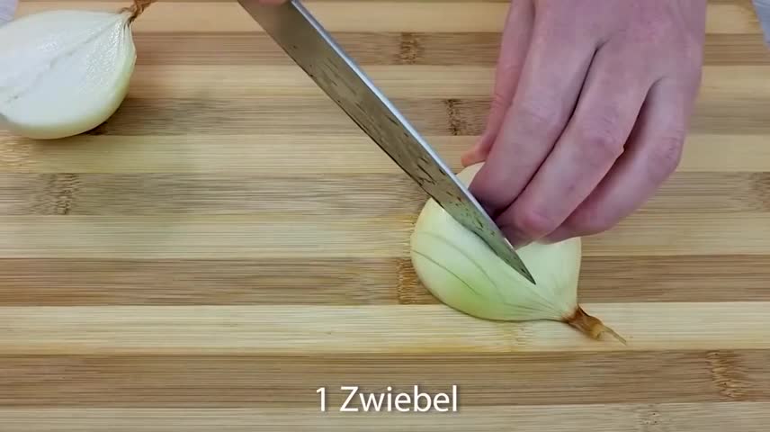 Cut A White Onion With A Knife