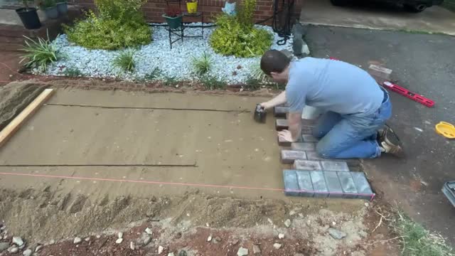 Brick paver sidewalk