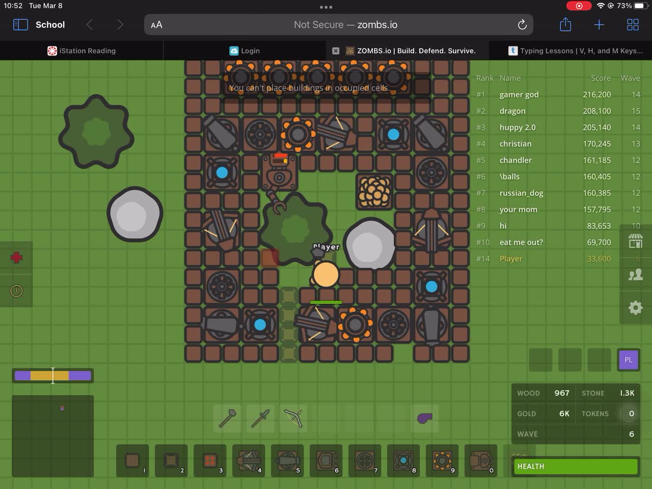 Zomb.IO episode 3: trying to game in class