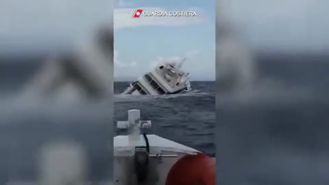 140ft superyacht sinks off coast of Italy in violent storm as nine rescued