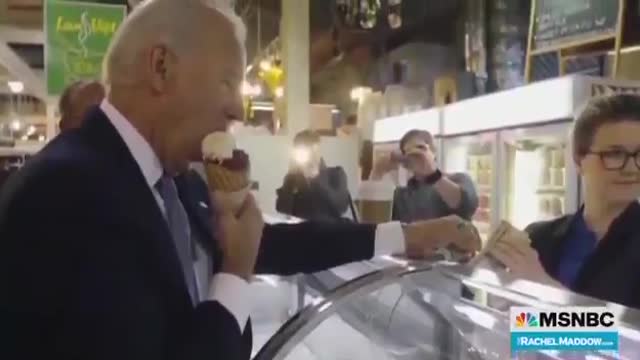 DISGRACEFUL - MSNBC Runs Entire Segment Applauding Biden for Eating Ice Cream