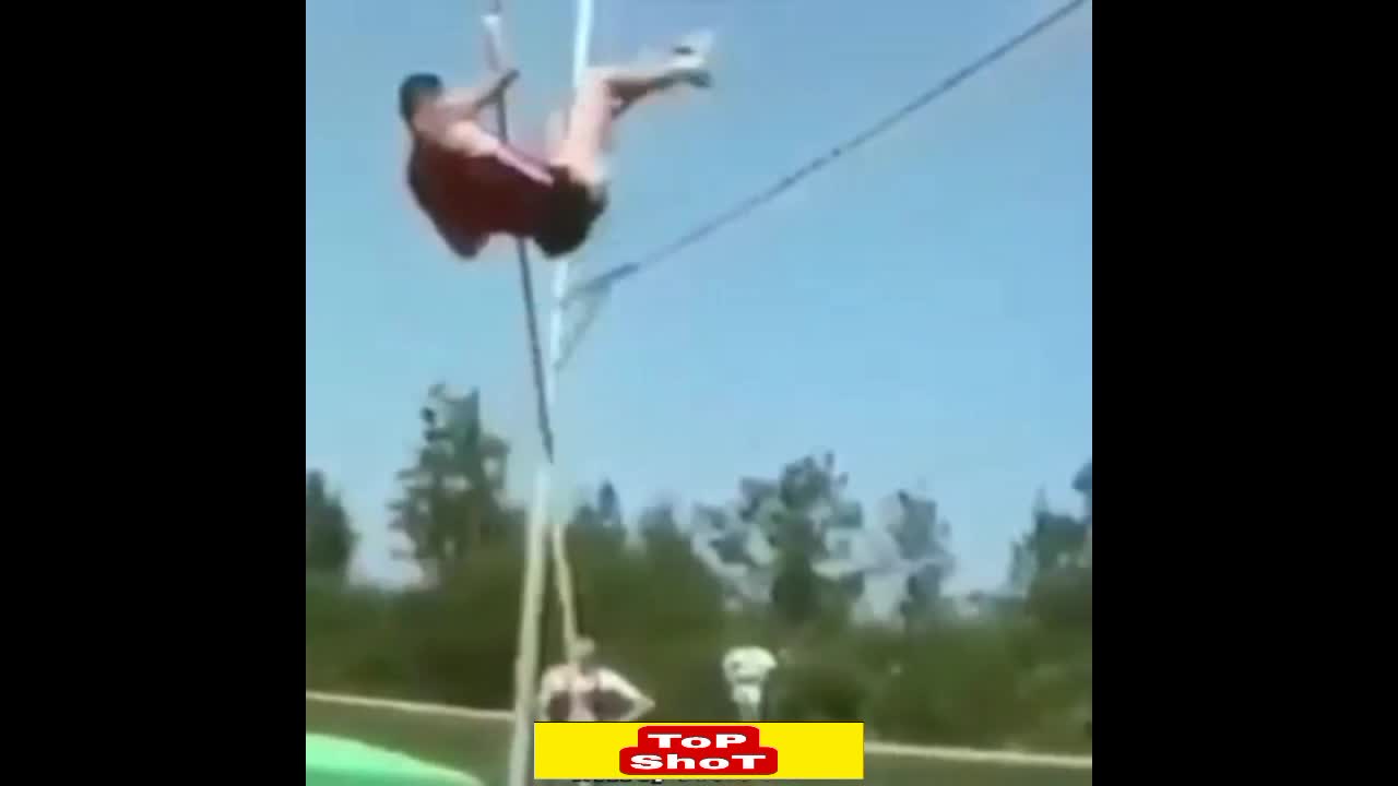 Funny bamboo jump gone wrong