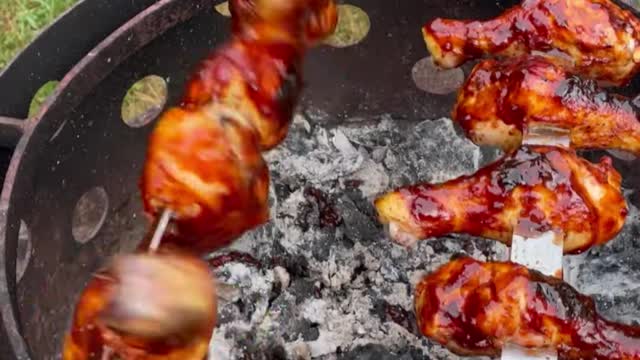 257_Cherry Coke Chicken Skewers Recipe #shorts