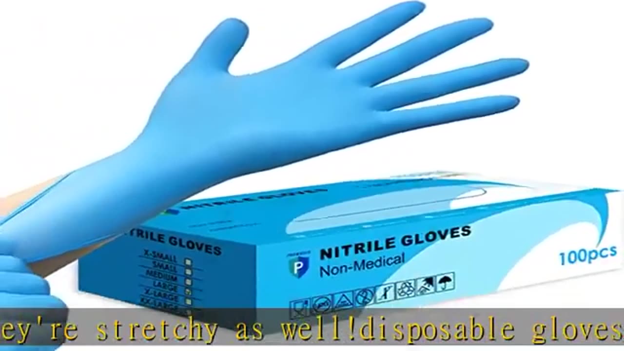 PROMEDIX P Nitrile Gloves, 4mil-100 Count, Gloves Disposable Latex Free, Disposable Gloves for Hous