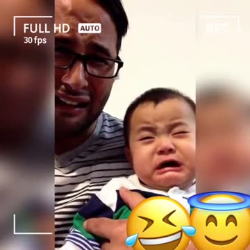 Baby cries when dad cry