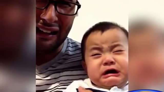 Baby cries when dad cry