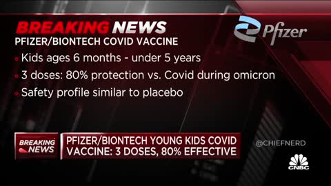 Pfizer Says 3-Dose COVID Vaccine 80% Effective Against Omicron for Kids Under 5