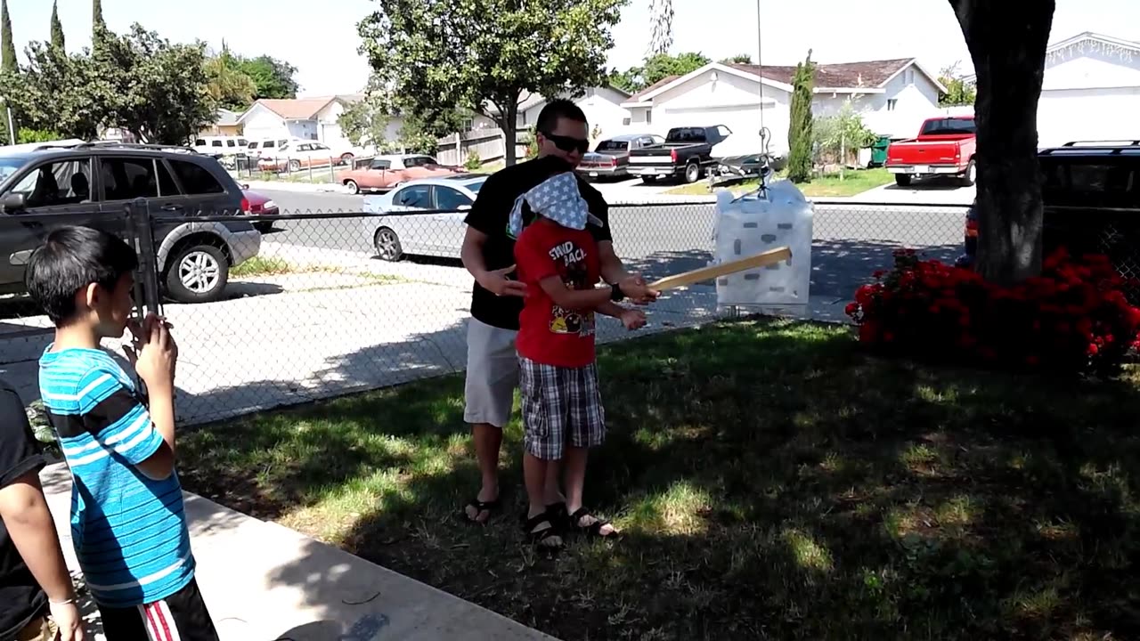 2014 Birthday Event, Jacob Hitting Pinata