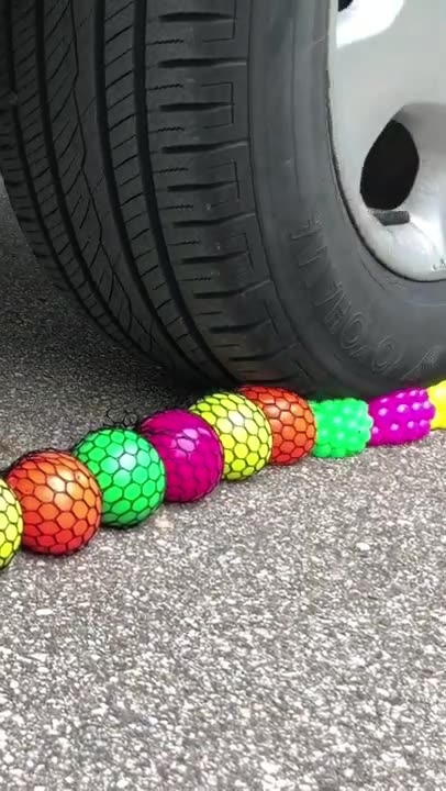 Experiment Car vs Squishy Balls ASMR Crushing #shorts