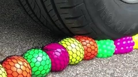 Experiment Car vs Squishy Balls ASMR Crushing #shorts