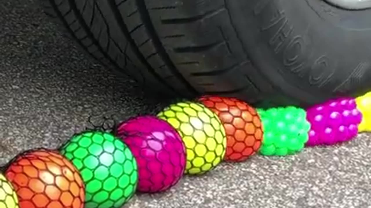 Experiment Car vs Squishy Balls ASMR Crushing #shorts