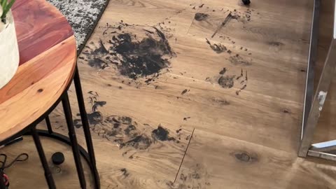 Baby Makes a Mess with Black Gel