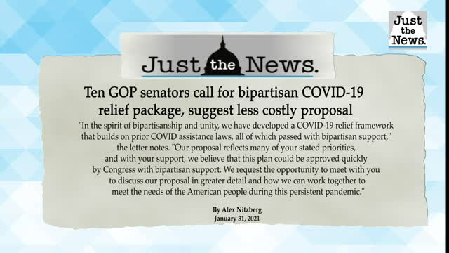 Ten GOP senators call for bipartisan COVID-19 relief package, suggest less costly proposal