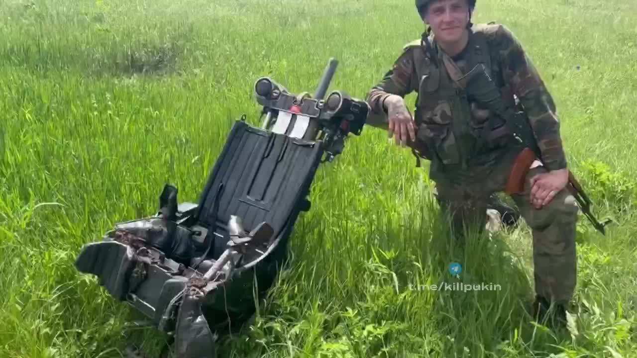 OUR GUYS FOUND THE K-36DM EJECTION SEAT OF THE RUSSIAN SU-25 IN THE CLEARING