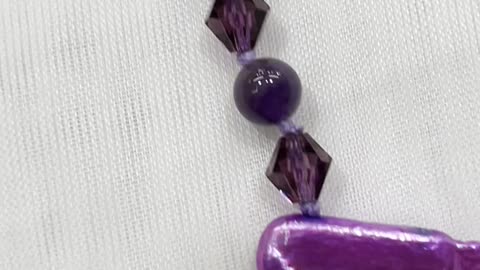 Handmade + Knotting Unique 19~21” Adjustable Necklace with 925 Silver, Amethyst
