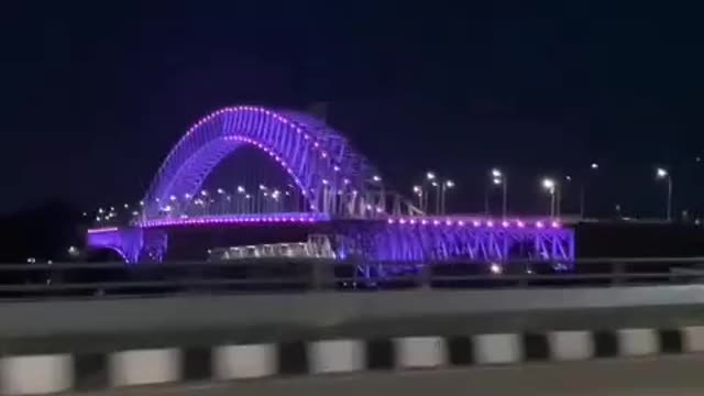 Mahakam bridge at night