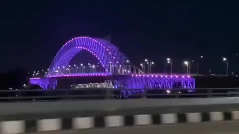 Mahakam bridge at night