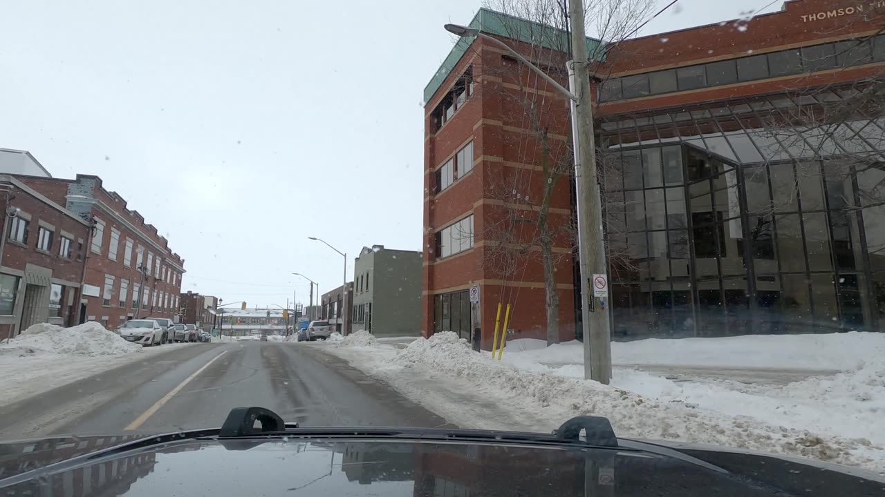 🇨🇦 Driving in CANADA - NORTH BAY Streets Drive in Winter