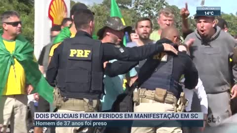 Manifestantes bolsonaristas atacam viaturas no Pará | SBT Brasil (07/11/22)