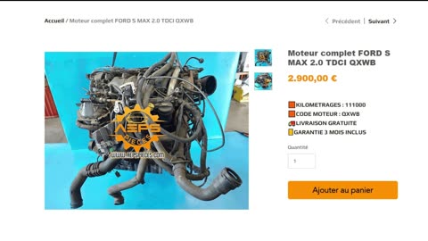 AEPSPIECES.COM - Moteur complet FORD S MAX 2.0 TDCI QXWB