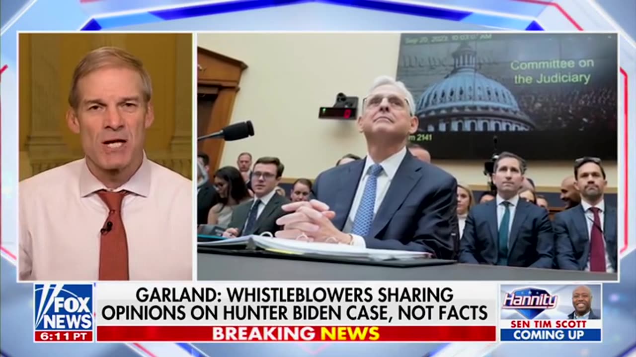 Jim Jordan Says Garland's Testimony On Weiss' Authority To Charge Hunter Made 'No Sense'