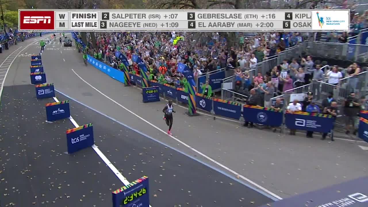 Evans Chebet of Kenya wins the New York City Marathon men's race