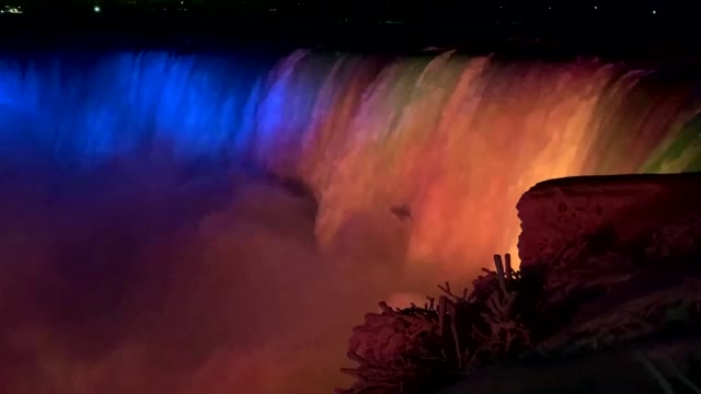 Niagara Falls lights up in support of Ukraine