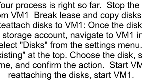 Azure Detach unmanaged disks move to another storage account and reattach to same VM