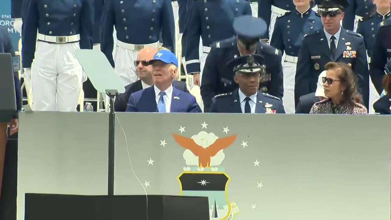 President Biden Fall On Stage While Giving Out Diploma at U.S. Airforce Academy Graduation