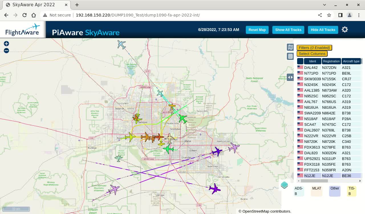 June 28th 2022 phoenx air traffik time lapsed