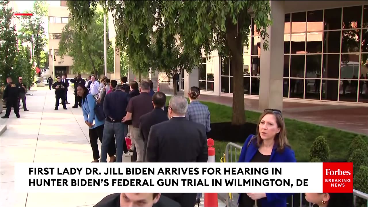 BREAKING NEWS- First Lady Dr. Jill Biden Arrives For Hearing In Hunter Bidens Federal Gun Trial