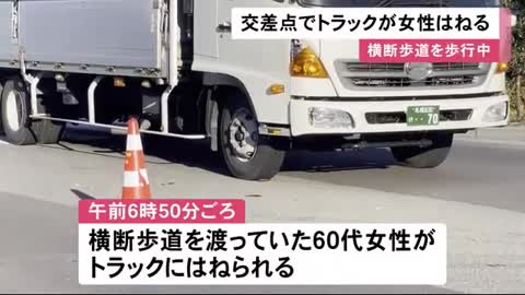 横断歩道渡っていた女性 トラックにはねられる…現場は"信号機ある交差点" どちらが青信号だったのか?